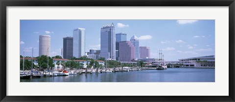 Framed Skyline &amp; Garrison Channel Marina Tampa FL USA Print