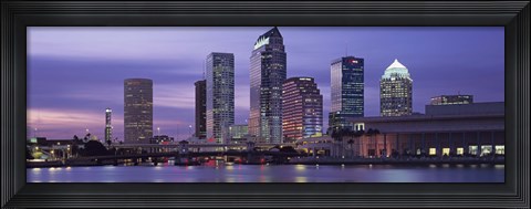 Framed USA, Florida, Tampa, View of an urban skyline at night Print