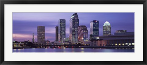 Framed USA, Florida, Tampa, View of an urban skyline at night Print