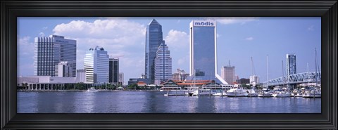 Framed Skyscrapers at the waterfront, Main Street Bridge, St. John&#39;s River, Jacksonville, Florida, USA Print
