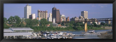 Framed Mud Island Marina Skyline Memphis TN Print