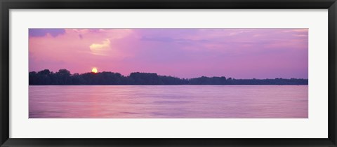 Framed Sunset Mississippi River Memphis TN USA Print