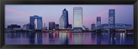 Framed Skyscrapers On The Waterfront, St. John&#39;s River, Jacksonville, Florida, USA Print