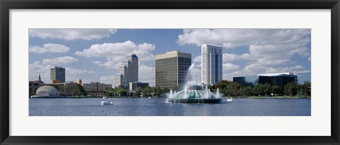 Framed Buildings at the waterfront, Lake Eola, Orlando, Florida, USA Print