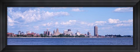 Framed Buildings at the waterfront, Buffalo, Niagara River, New York State Print