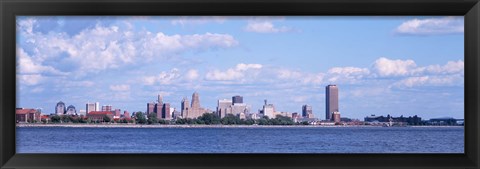 Framed Buildings at the waterfront, Buffalo, Niagara River, New York State Print