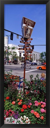 Framed Street Name signs at the roadside, Anchorage, Alaska, USA Print