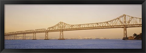 Framed Low angle view of a bridge, Bay Bridge, California, USA Print