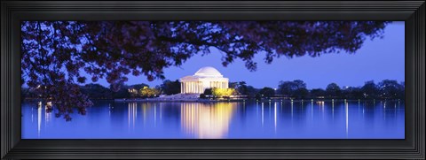 Framed Jefferson Memorial at Night Print