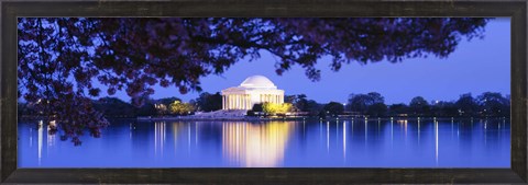 Framed Jefferson Memorial at Night Print