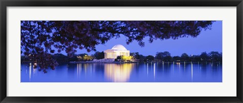 Framed Jefferson Memorial at Night Print