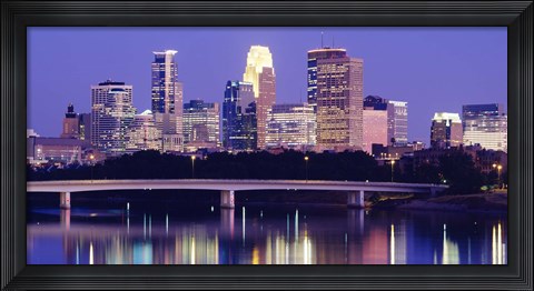 Framed Minneapolis at Night Print