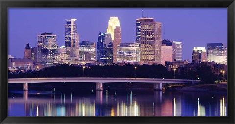 Framed Minneapolis at Night Print