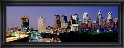 Framed City Lights of Philadelphia Print