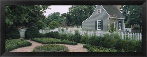 Framed Building in a garden, Williamsburg, Virginia, USA Print