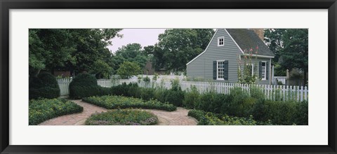 Framed Building in a garden, Williamsburg, Virginia, USA Print