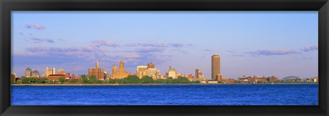 Framed Buffalo skyline, Niagara River, Erie County, New York State Print