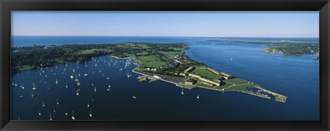 Framed Aerial view of a fortress, Fort Adams, Newport, Rhode Island, USA Print