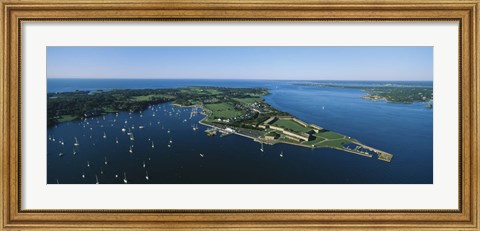 Framed Aerial view of a fortress, Fort Adams, Newport, Rhode Island, USA Print