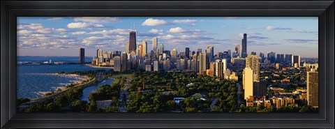 Framed View of Chicago city and the lake, IL Print