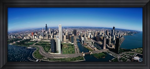Framed Aerial view of Chicago IL Print