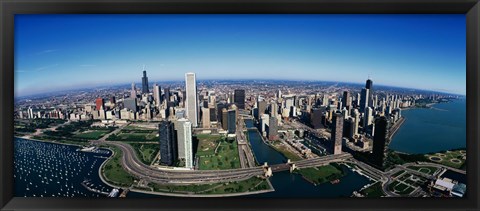 Framed Aerial view of Chicago IL Print