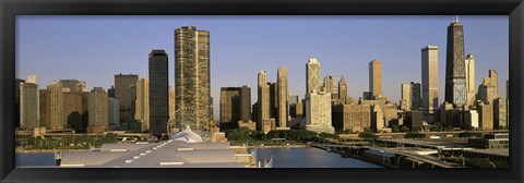 Framed Chicago skyscrapers on a sunny day, IL Print