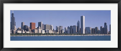 Framed Chicago skyline from the lake, IL Print