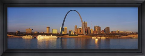 Framed St. Louis Skyline with arch Print
