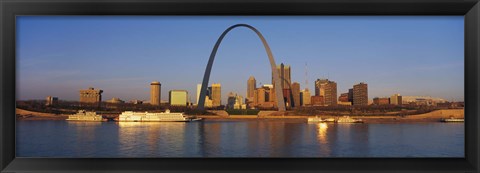 Framed St. Louis Skyline with arch Print