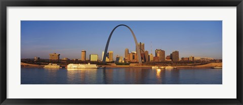 Framed St. Louis Skyline with arch Print