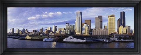 Framed City at the waterfront, Seattle, Washington State, USA Print