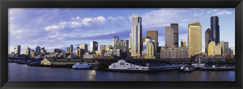 Framed City at the waterfront, Seattle, Washington State, USA Print