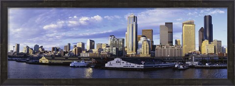 Framed City at the waterfront, Seattle, Washington State, USA Print