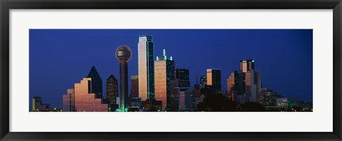 Framed Night, Cityscape, Dallas, Texas Print