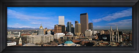 Framed Skyline View of Denver Colorado in the Day Print