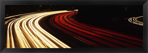 Framed Hollywood Freeway at Night CA Print