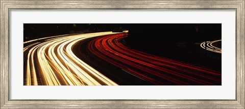 Framed Hollywood Freeway at Night CA Print