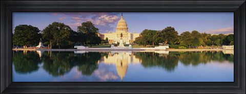 Framed US Capitol Reflecting, Washington DC Print