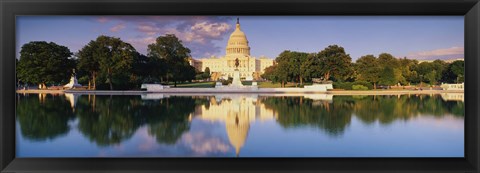 Framed US Capitol Reflecting, Washington DC Print