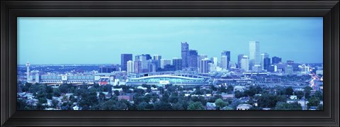 Framed Blue View of Denver Colorado Print