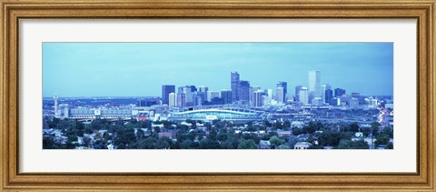Framed Blue View of Denver Colorado Print