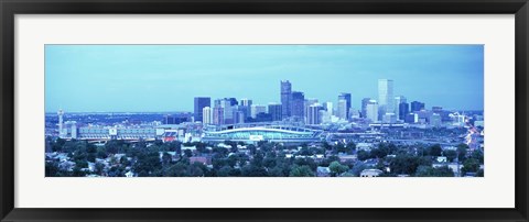 Framed Blue View of Denver Colorado Print