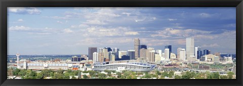 Framed USA, Colorado, Denver, Invesco Stadium, High angle view of the city Print