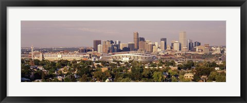 Framed Daytime Photo of the Denver Colorado Skyline Print