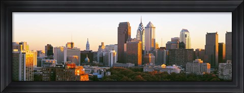 Framed Philadelphia in the Sun, Panoramic View Print