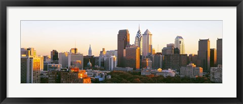 Framed Philadelphia in the Sun, Panoramic View Print