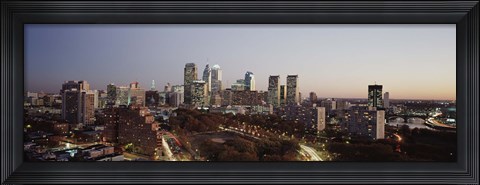 Framed High angle view of a city, Philadelphia, Pennsylvania, USA Print