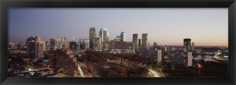 Framed High angle view of a city, Philadelphia, Pennsylvania, USA Print