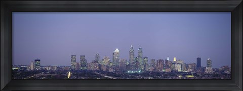 Framed Philadelphia Skyline from a Distance Print
